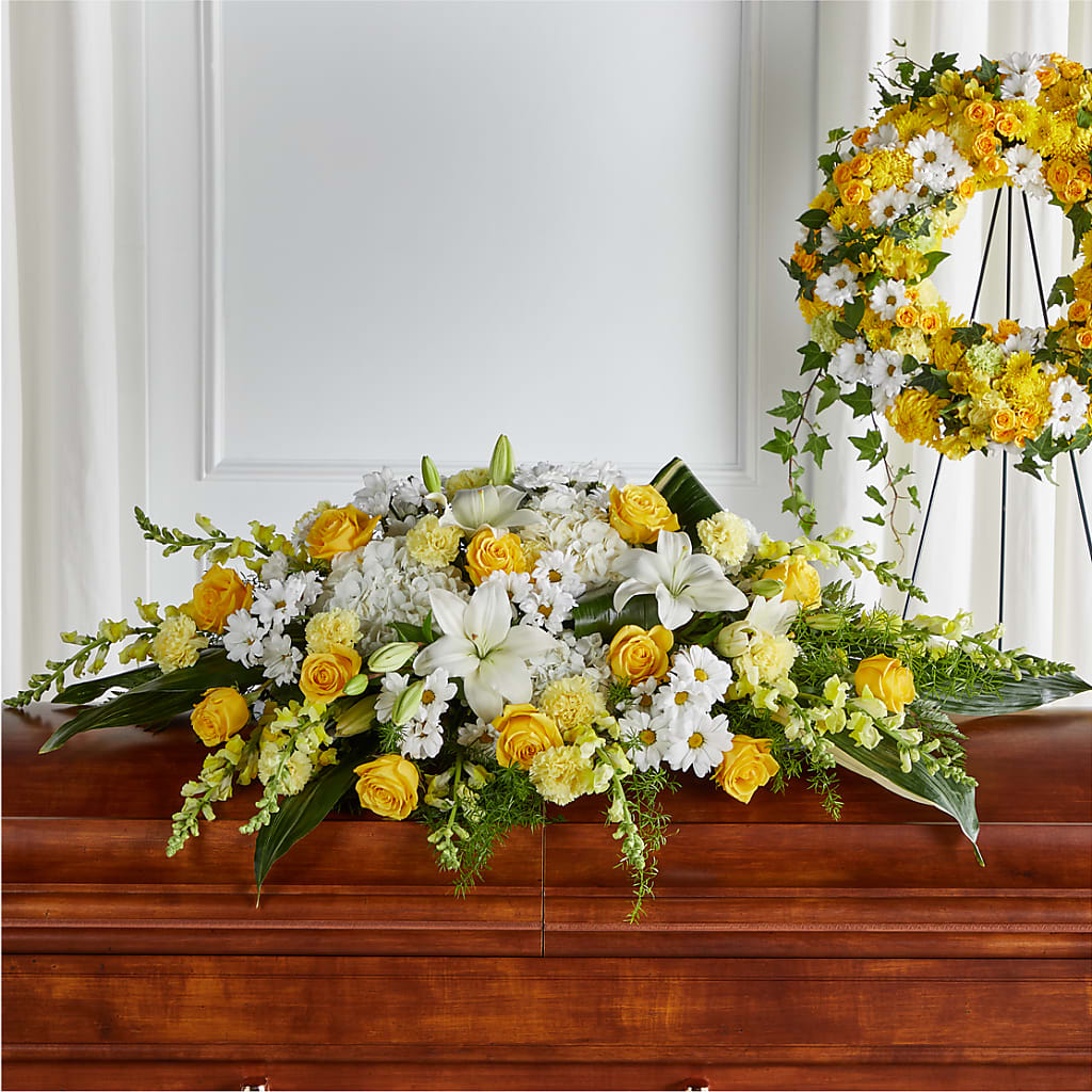 Golden Harmony Casket Spray – Fred Meyer, Portland OR