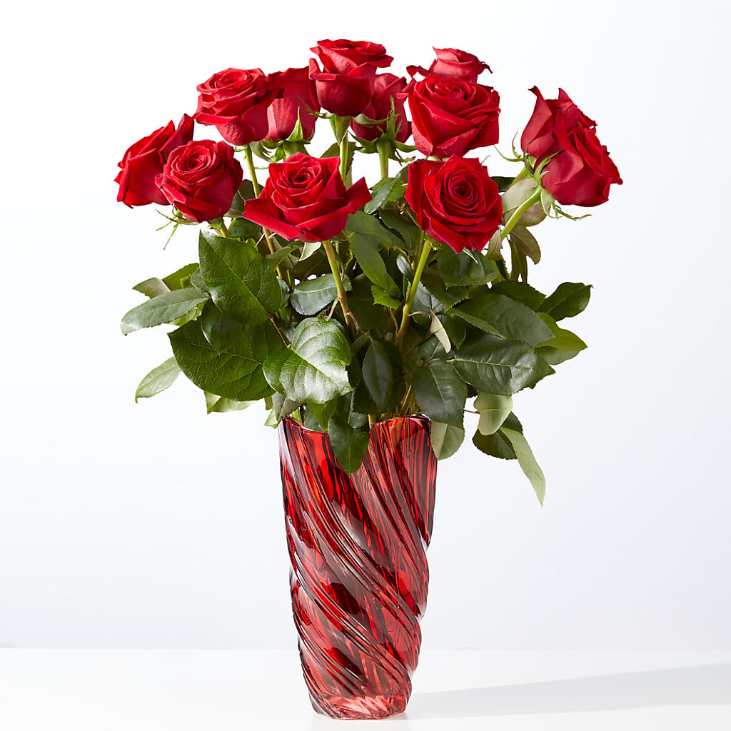 Classic Love Red Rose Bouquet with Luxe Swirl Vase – Fred Meyer, Portland OR