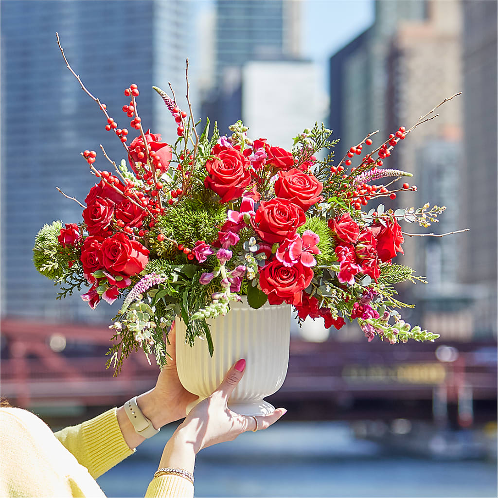 Big Red Bow Bouquet –  Fred Meyer, Portland OR
