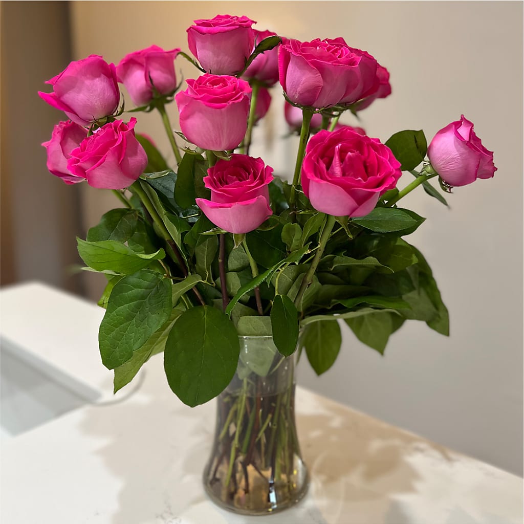 Long Stem Pink Rose Bouquet –  Fred Meyer, Portland OR
